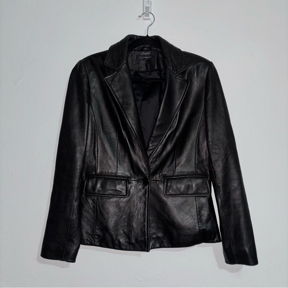 Context Black Leather Jacket Size 2